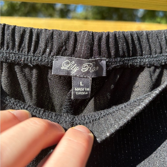 Lily Rose Shimmery Black Top & Pant Set - Picture 7 of 8